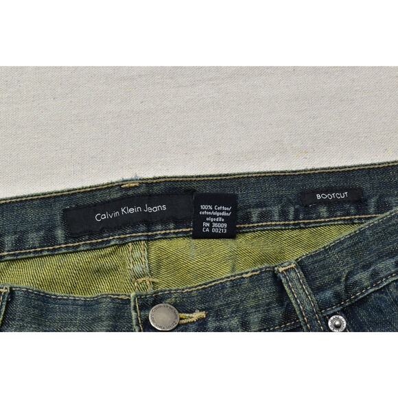Calvin Klein Jeans Men's Bootcut Denim Blue Jeans Regular Size 34x30 - Picture 6 of 8